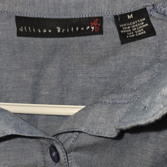 Allison Brittney Blue Button Down Shirt - Picture 7 of 7